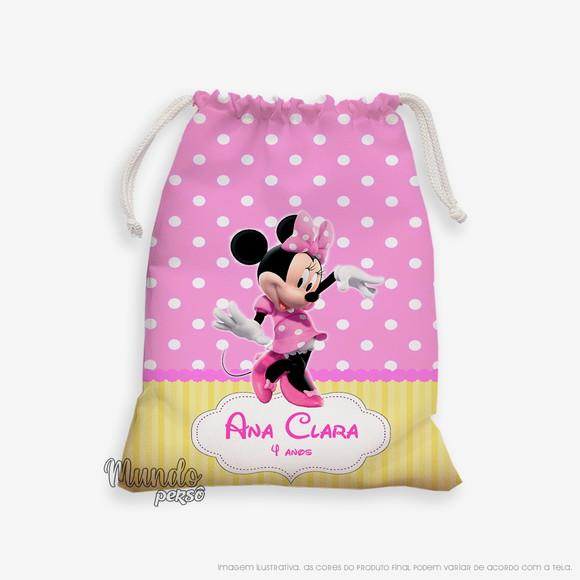 Sacolinha 18cm x 25cm Minnie Rosa