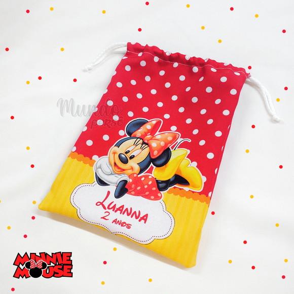 Sacolinha 18cm x 25cm Minnie Vermelha