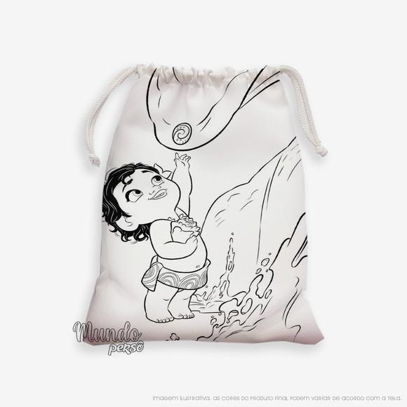 Sacolinha 18cm x 25cm Moana para Colorir