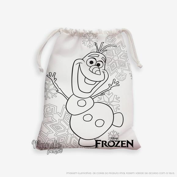 Sacolinha 18cm x 25cm Olaf - Frozen para Colorir