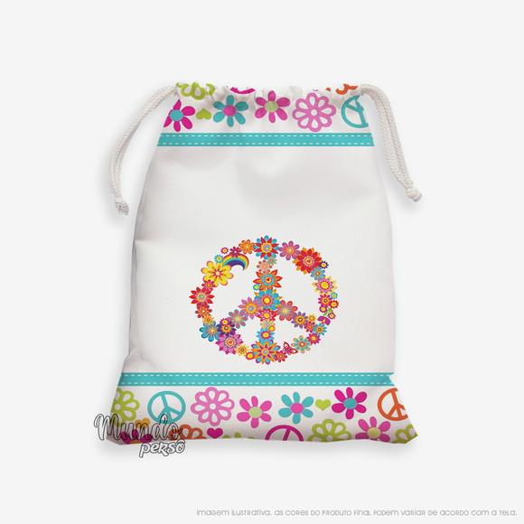 Sacolinha 18cm x 25cm Paz e Amor