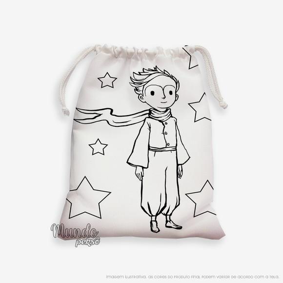 Sacolinha 18cm x 25cm Pequeno Príncipe para Colorir