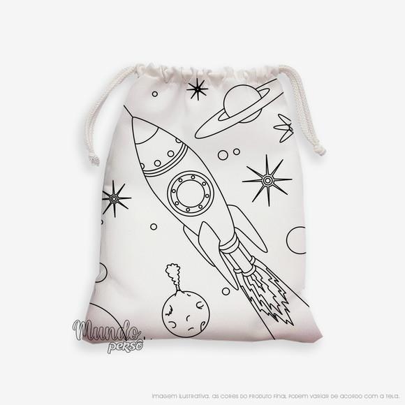 Sacolinha 18cm x 25cm Planetas para Colorir