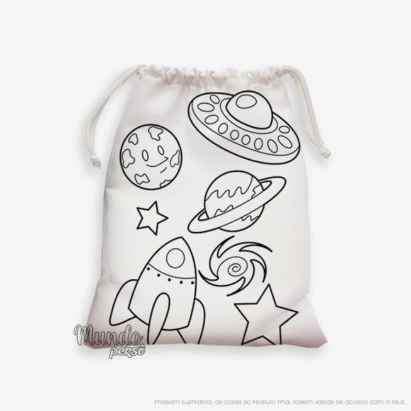 Sacolinha 18cm x 25cm Planetas para Colorir