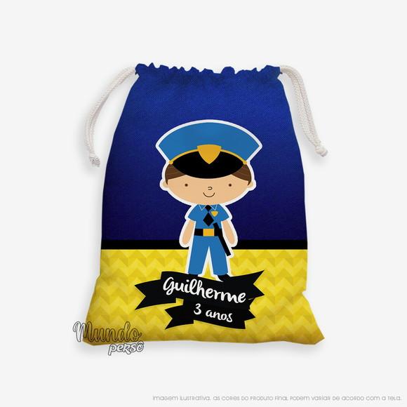 Sacolinha 18cm x 25cm Policial Cute