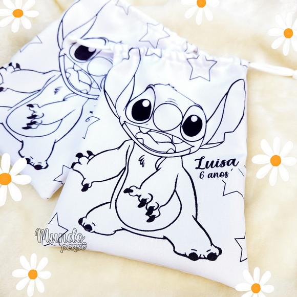 Sacolinha 18cm x 25cm Stitch para Colorir