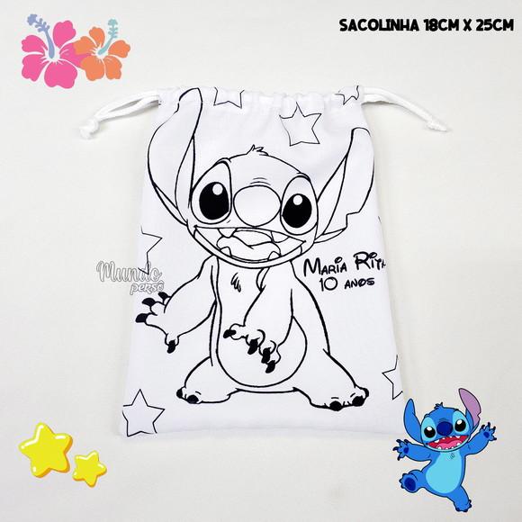 Sacolinha 18cm x 25cm Stitch para Colorir