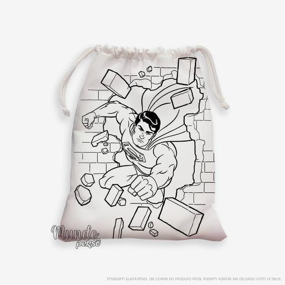 Sacolinha 18cm x 25cm Super Man para Colorir