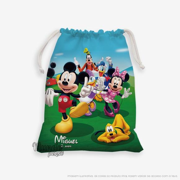 Sacolinha 18cm x 25cm Turma do Mickey