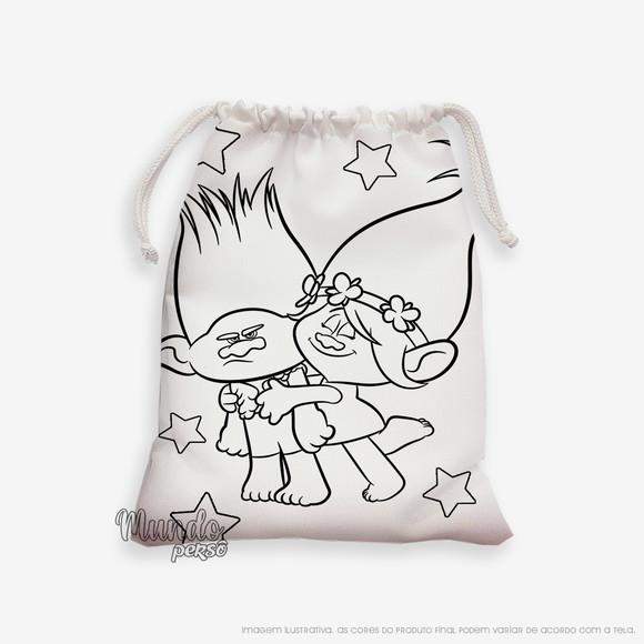 Sacolinha 18cm x 25cm Trolls para Colorir