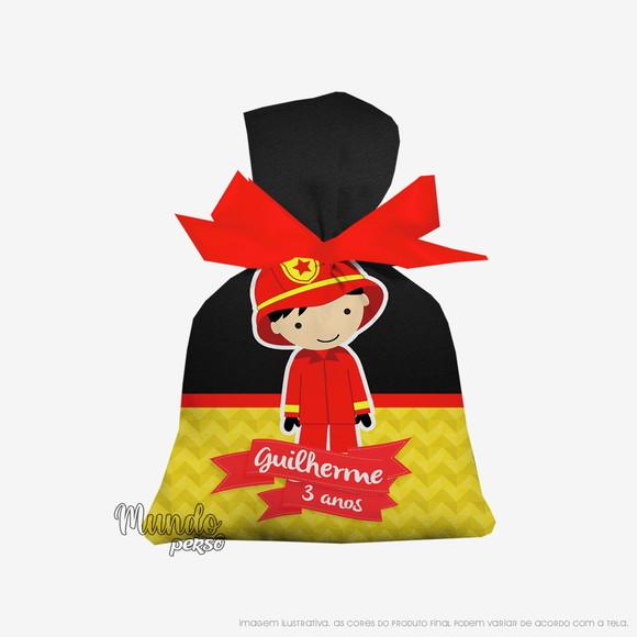 Saquinho Bombeiro Cute 15cm x 20cm