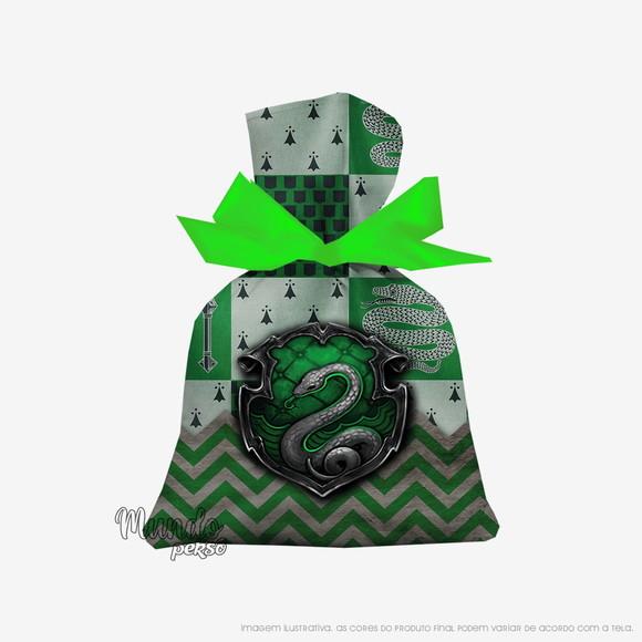 Saquinho Harry Potter Sonserina 15cm x 20cm