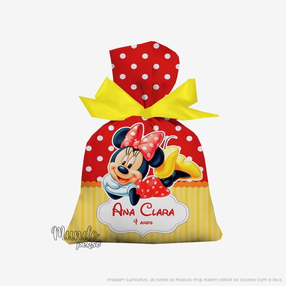 Saquinho Minnie Vermelha 15cm x 20cm