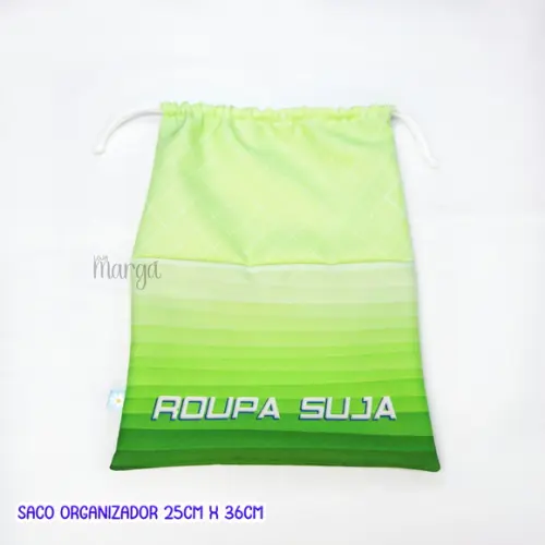 Kit 2 Sacos Organizadores Azul e Verde - Roupa Limpa e Suja