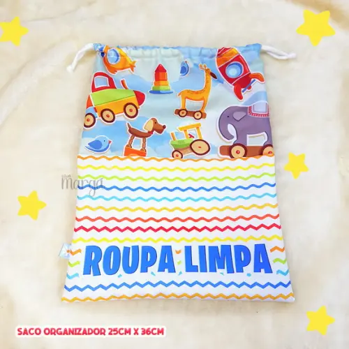 Kit 2 Sacos Organizadores Briquedos - Roupa Limpa e Suja