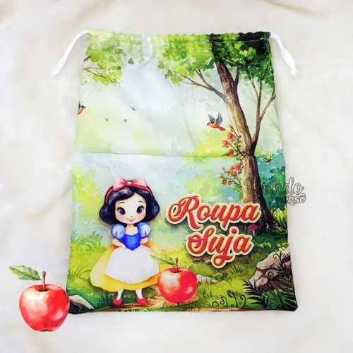 Kit 2 Sacos Organizadores Branca de Neve -roupa Limpa e Suja