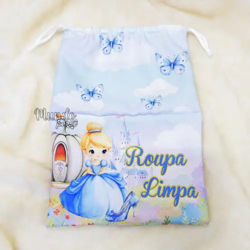 Kit 2 Sacos Organizadores Cinderela - Roupa Limpa e Suja