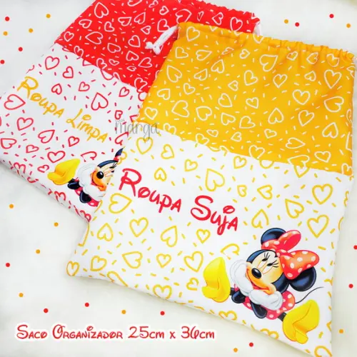 Kit 2 Sacos Organizadores Minnie - Roupa Limpa e Suja