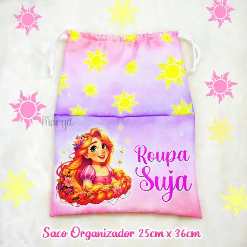 Kit 2 Sacos Organizadores Rapunzel - Roupa Limpa e Suja