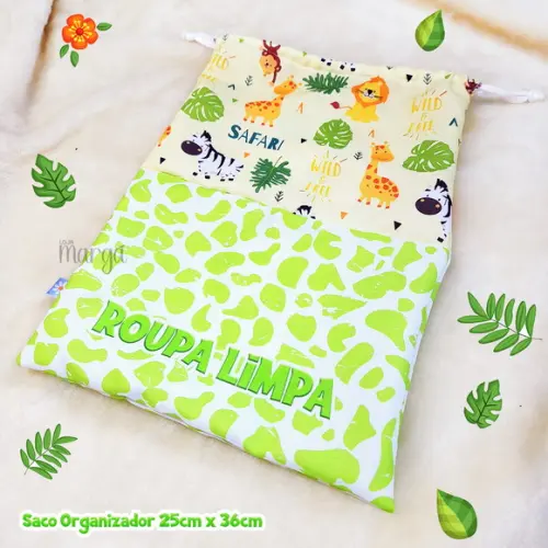 Kit 2 Sacos Organizadores Safari - Roupa Limpa e Suja