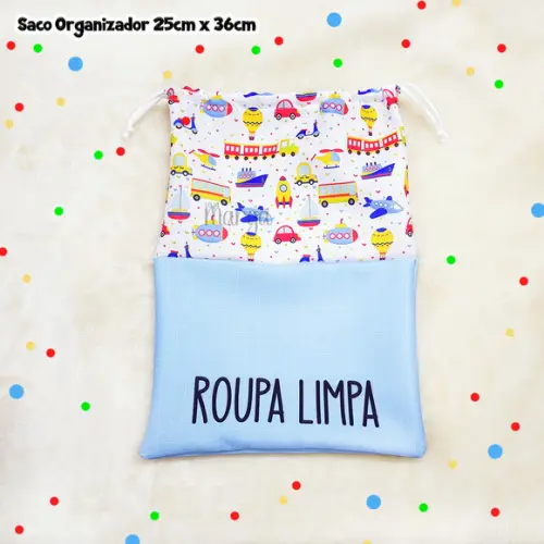 Kit 2 Sacos Organizadores Transportes - Roupa Limpa e Suja
