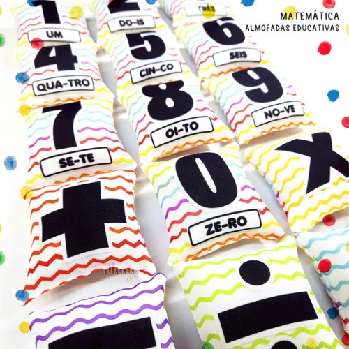 Kit 25 Almofadas 9cm Educativas Matemática