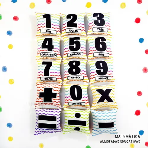 Kit 25 Almofadas 9cm Educativas Matemática
