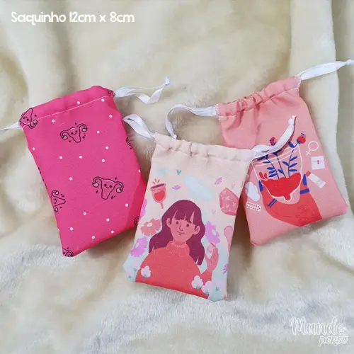 Kit 3 Porta Coletor Menstrual Personalizado