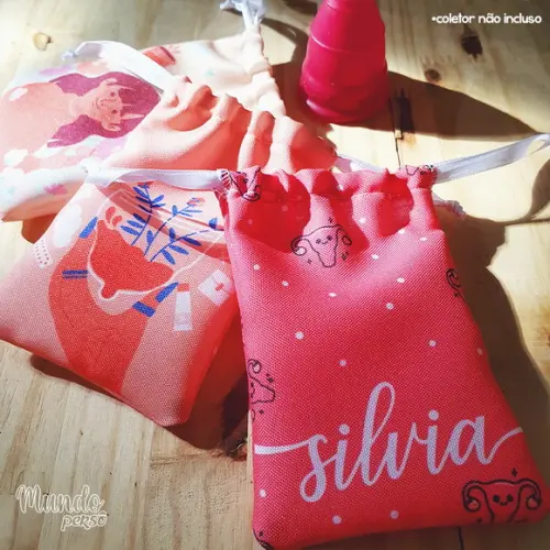 Kit 3 Porta Coletor Menstrual Personalizado