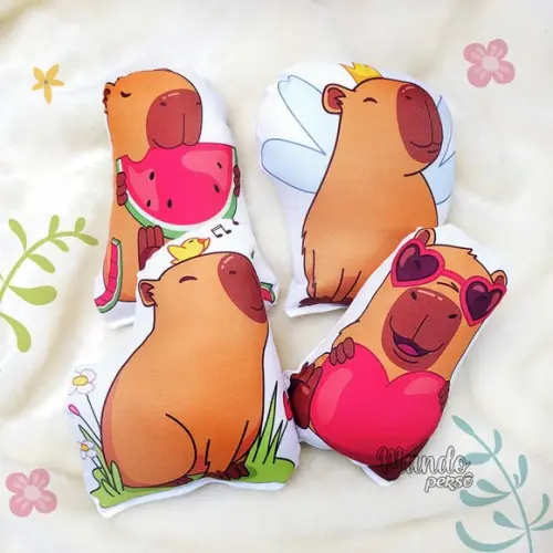 Mini Almofadas Recortadas 12cm Capivara