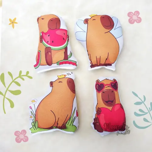 Mini Almofadas Recortadas 12cm Capivara