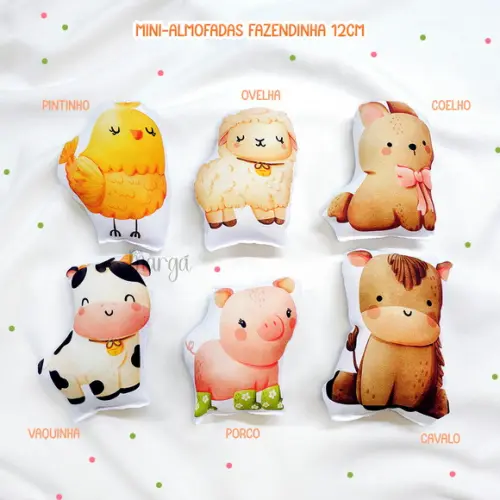 Mini Almofadas Recortadas 12cm Fazendinha