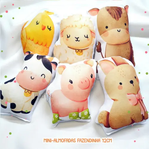 Mini Almofadas Recortadas 12cm Fazendinha