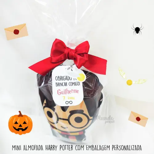 Mini Almofadas Recortadas 12cm Harry Potter + Embalagem