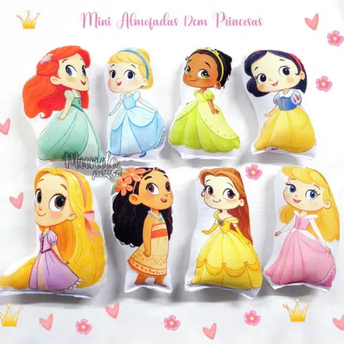 Mini Almofadas Recortadas 12cm Princesas Cute