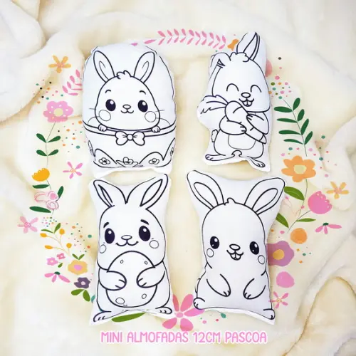 Mini Almofadas Recortadas 12cm Páscoa para Colorir