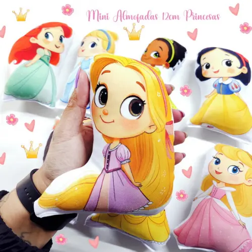 Mini Almofadas Recortadas 12cm Princesas Cute