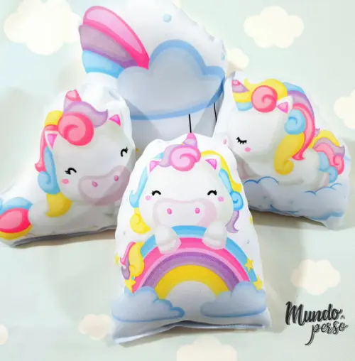 Mini Almofadas Recortadas 12cm Unicórnio