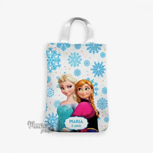 Sacola com Alça 18cm x 25cm Anna e Elsa - Frozen