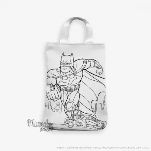Sacola com Alça 18cm x 25cm Batman para Colorir