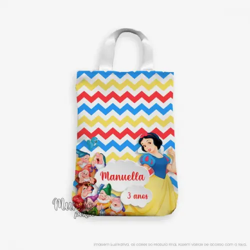 Sacola com Alça 18cm x 25cm Branca de Neve