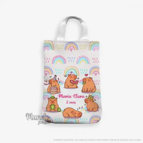 Sacola com Alça 18cm x 25cm Capivara