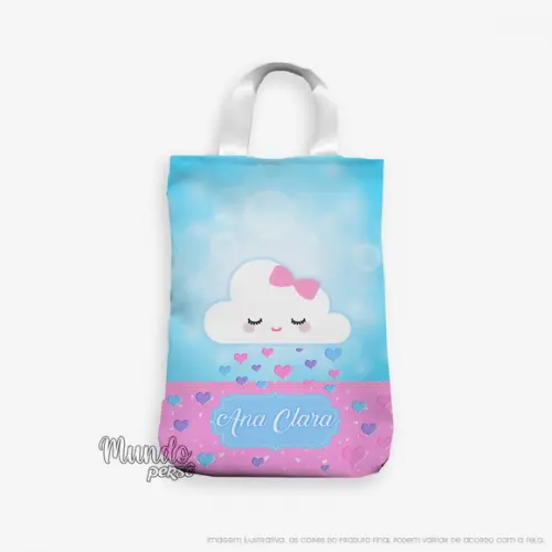 Sacola com Alça 18cm x 25cm Chuva de Amor