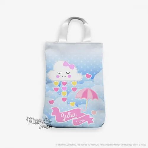 Sacola com Alça 18cm x 25cm Chuva de Amor