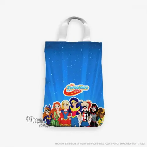 Sacola com Alça 18cm x 25cm Dc Superhero Girls