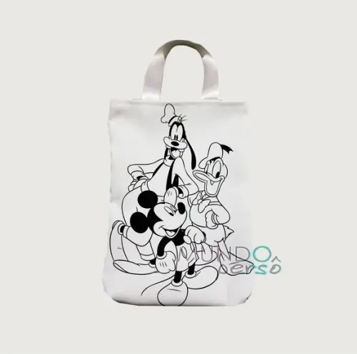 Sacola com Alça 18cm x 25cm Disney para Colorir