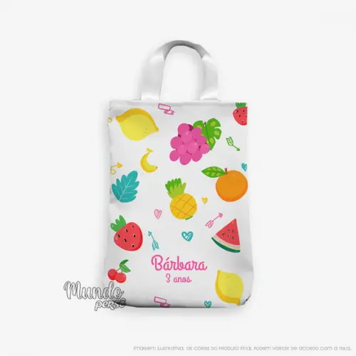 Sacola com Alça 18cm x 25cm Frutas