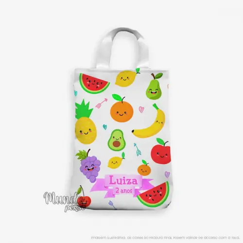 Sacola com Alça 18cm x 25cm Frutas