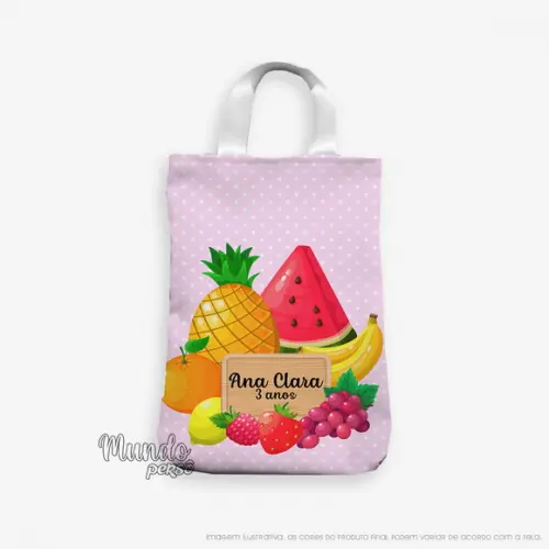 Sacola com Alça 18cm x 25cm Frutas