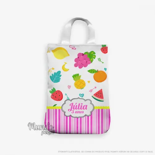 Sacola com Alça 18cm x 25cm Frutas